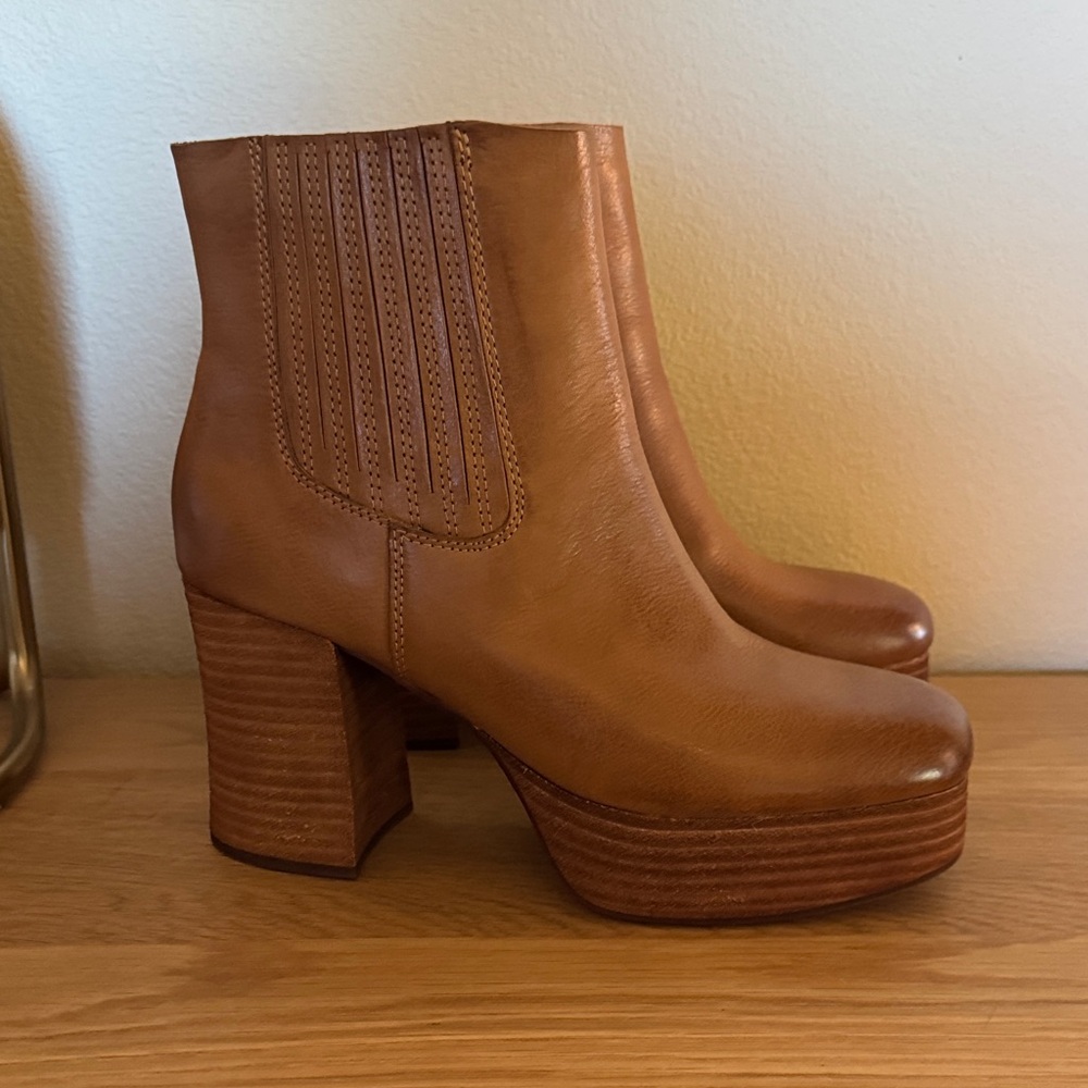 Kork-Ease Brown Leather Heeled Boots - NWOT